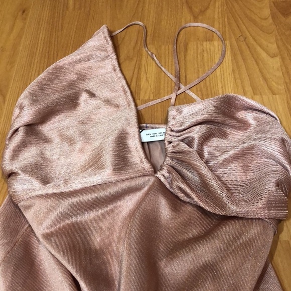 Zara viral pastel powder pink metallic knit midi dress - Large (L) - Picture 12 of 12